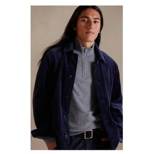 Banana Republic Men's M Quarter-Zip Merino Wool Blend Sweater Gray Pullover